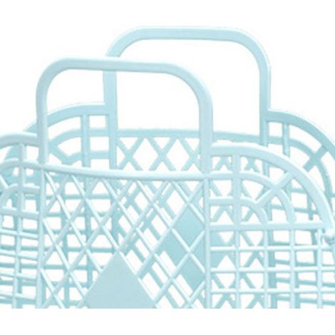 Wiederverwendbarer, tragbarer und faltbarer Aufbewahrungskorb aus Kunststoff, blau, 250 x 110 x 220 mm. Ideal für Strand, Zuhause, Nachttisch, Einkaufen, Spielzeug und Kleidung. (1/5)