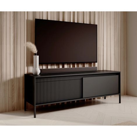 AX LIVING Trentinis 153 2T Schwarzes TV Board, 153,5 cm, geriffeltes