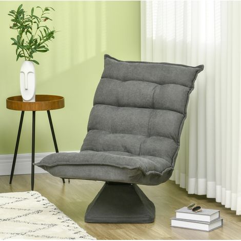 Poltrona relax girevole reclinabile, grigio, microfibra HAVRYA (1/5)