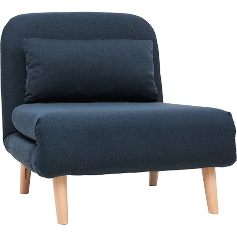 Poltrona letto convertibile in tessuto blu scuro AMIKO