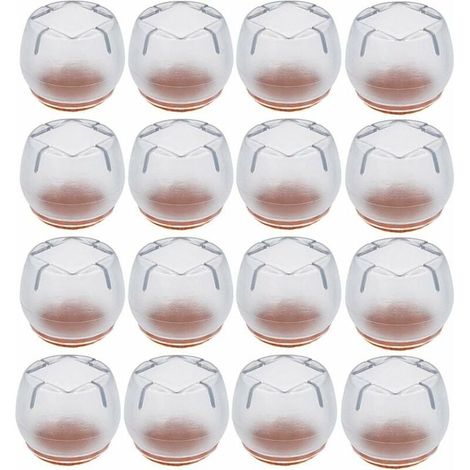 Patins pour meubles 6 Pièces Chaise Casquettes Patins pour Meubles Rond Carré Silicone Protection Plaquettes de Pieds de Meubles Chaise Jambe Caches Housse de Table Rayures Protecteurs(20-25mm) (1/4)