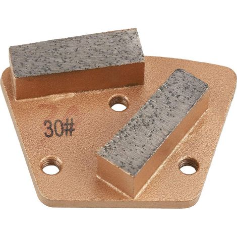 Tampon meulage trapézoïdal – 3 trous 2 dents droites – 7.35x5.5cm – grain 30 – broyeur (1/4)
