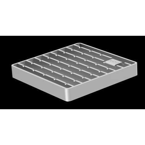 Grille lisse 218x218x30 TS 30x4, R50, 1.4301, FHD