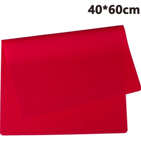 Einfarbiges rotes Silikon-Platzset, große Größe (40 x 60 cm).