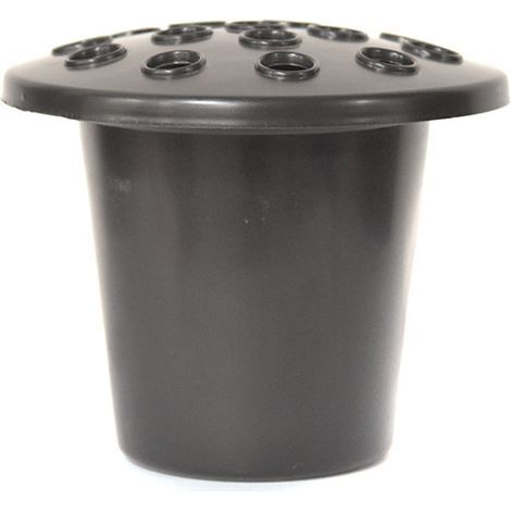 Lot de 2 vases funéraires avec couvercle en plastique - Décoration tombale idéale pour fleurs fraîches ou artificielles - Couvercle noir (1/4)