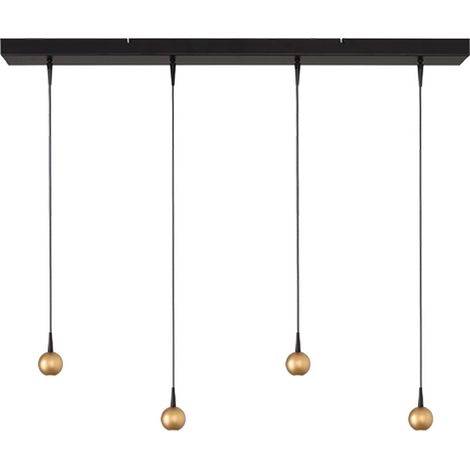 Lampe suspendue à 4 lumières Talana noir avec or Ø 6cm DTW - 2411-05-02-100-4 (1/3)