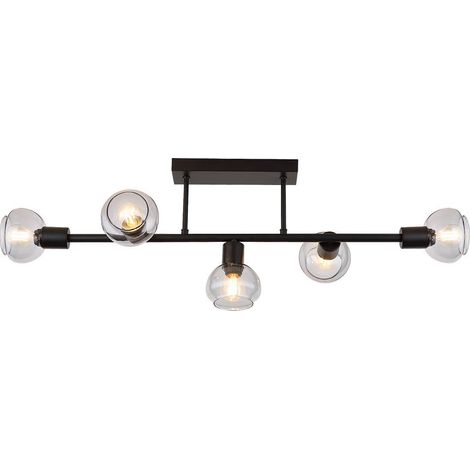 Lampada del soffitto Sullivan Metal Black E14 5x Max 40W H: 27 cm L: 83 cm Dimmabile (1/4)