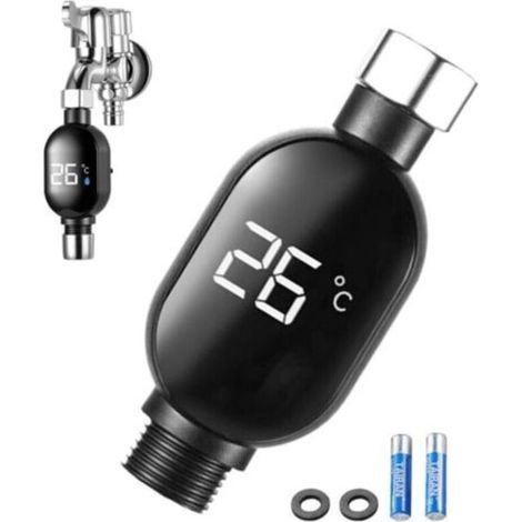 Sofort ablesbares Duschthermometer mit LED-Digitalanzeige, wasserdichtes Badezimmerzubehör für Zuhause (1/5)