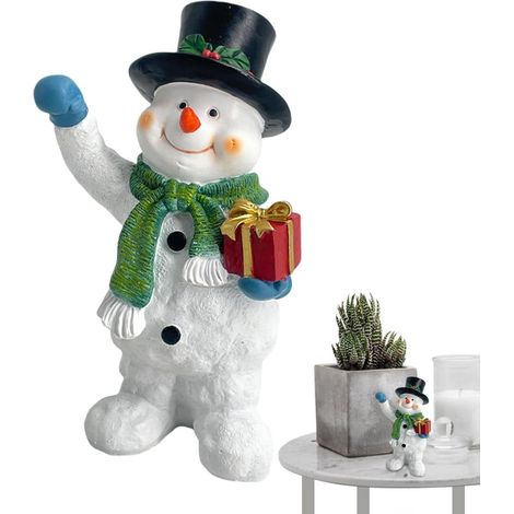 Figurines de bonhomme de neige pour Noël, statues de décoration d'hiver décoration d'intérieur, figurines de bureau de Noël, sculptures d'ornement de vacances, décorations festives de bonhomme de n (1/5)