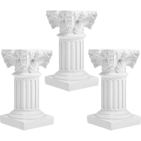 3 Pièces Bougeoirs Colonne Romaine Miniatures Résine Supports Bougies Style Grec pour Décoration de Table Mariage et Décor Rustique (1/5)