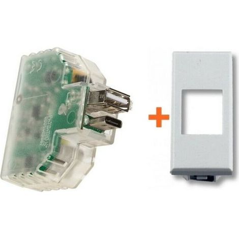 Fanton caricatore caricatutto USB + C compatibile Bticino Axolute bianco - 82893-AB