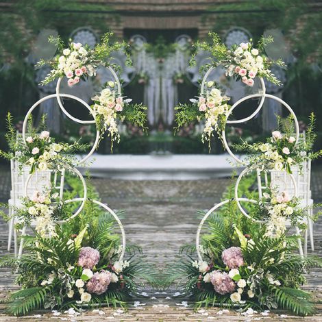 Wedding Stand Round Rack Plant Flower Arch Door Garden Outdoor Background Backdrop Prop Decor (1/5)