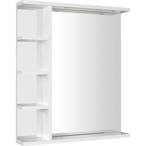 Miroir KORIN STRIP avec éclairage LED et étagères 60x70x12cm (1/4)