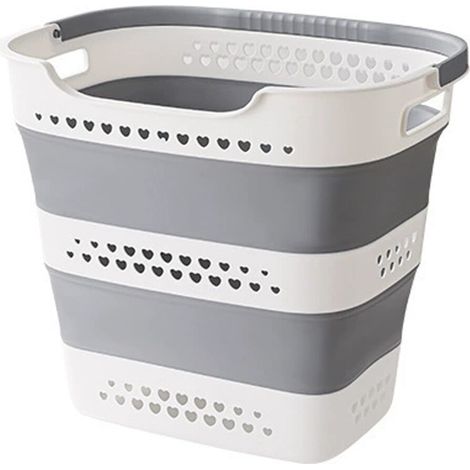 Cesto portabiancheria pieghevole in plastica, cesto portaoggetti per