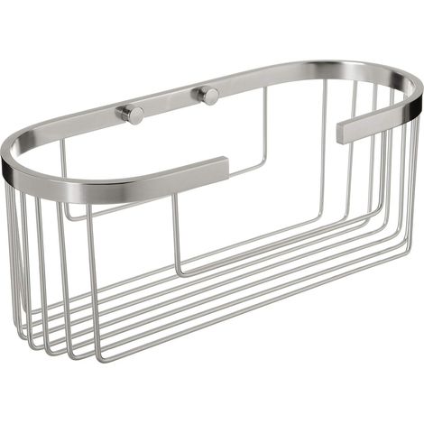 Étagère Salle de Bain Aluminium Ovale, Vis Incluses, Modèle Aluminium (1/3)