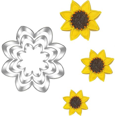 Ensemble d'emporte-pièces tournesol - Tailles : 3,8 po, 3,1 po et 2,6 po - 3 pièces (1/5)