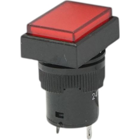 Indicatore di segnale industriale LED rosso 24V Ø 16mm quadrato Breckner Germany (1/4)