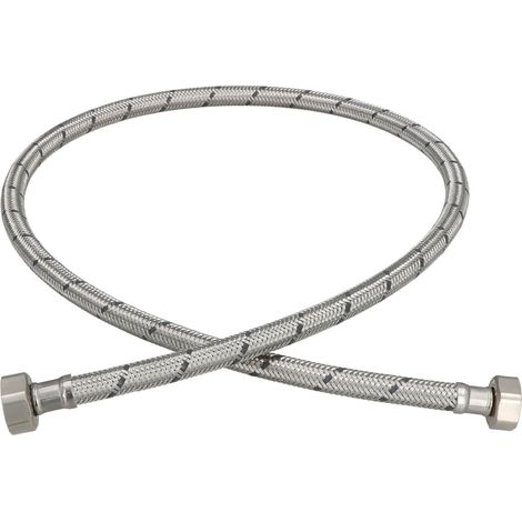KOTARBAU® Flexible Robinet 1/2"x1/2" - Tuyau Robinet 110cm - Acier Inoxydable - Rallonge Robinet Cuisine Flexible - Tuyau Robinet Cuisine Flexible - Tuyau Flexible Plomberie - Argent (1/4)