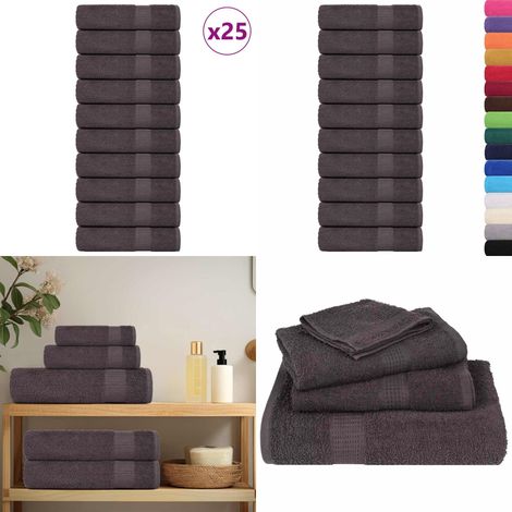 vidaXL Badetücher 25 Stk. Anthrazit 100x150 cm 360 g/m² 100% Baumwolle (1/5)