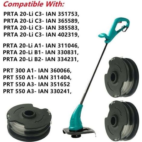 Bobine di ricambio per decespugliatore a batteria Parkside PRTA 20-Li C3 (IAN351753), confezione da 3 fili per decespugliatore Parkside PRTA 20-Li C3. (1/5)