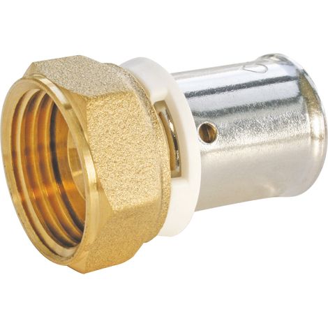 Raccord droit à sertir pour tube PER Ø20 - droit ecrou tournant 15/21 (1/2")