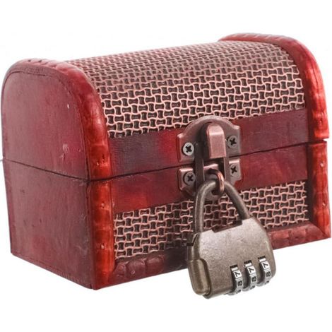 Petite boîte en bois avec serrure, coffret vintage pour bijoux et décoration