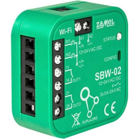 Zamel Controlador Wi-Fi 2 canales Neutro Compacto