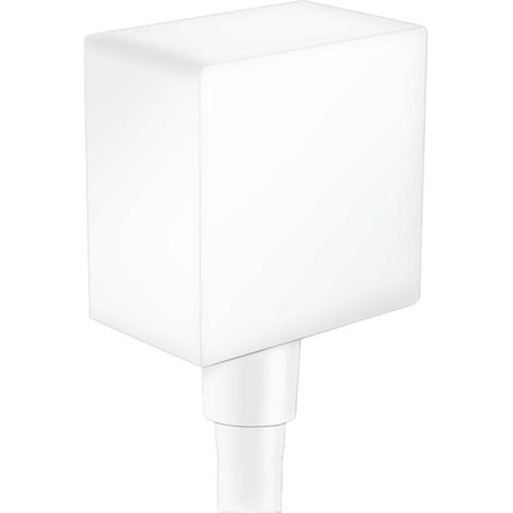 Hansgrohe Fixfit - Toma de agua Square con válvula antirretorno, blanco mate 26455700 (1/4)