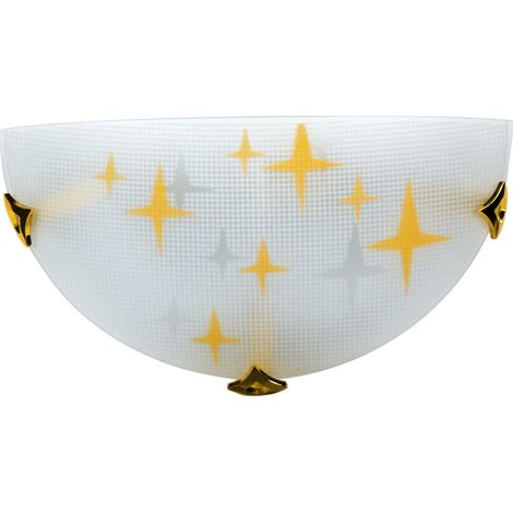 Plafonnier Candellux STARS verre blanc/doré 30cm E27 (1/2)