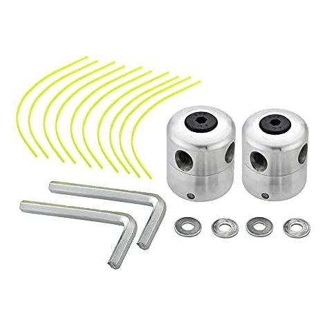 2 Stück Universal-Aluminium-Freischneiderköpfe Doppelter Nylon-Fadenkopf Fadenspule Freischneider-Zubehör-AIMOONSA