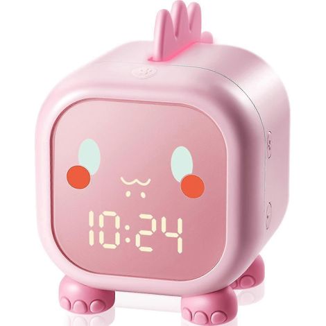 Réveil lumineux pour enfants, réveil numérique pour filles et garçons, fonction snooze - rose (1/5)