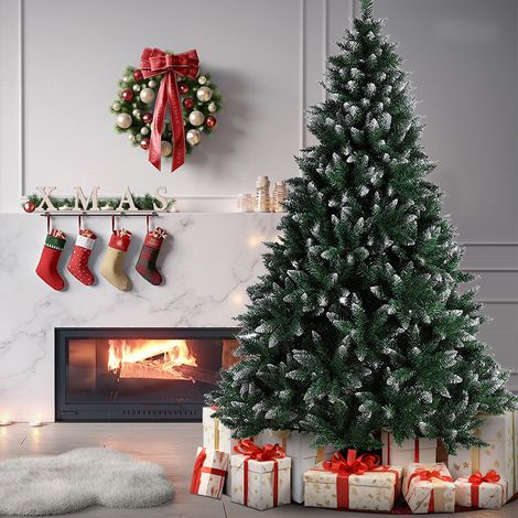Sapin de Noël Artificiel 240CM, 1400 Branches, Matériel PVC Arbre de Noël, avec Socle en Métal, Décoration de Noël réutilisable (1/5)