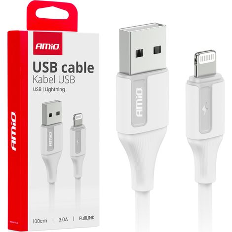 Cavo di ricarica USB-A - Lightning per iPhone 3A, 100 cm, FullLINK amio-03919 (1/3)