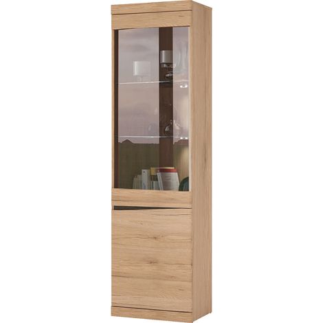 Vitrine Türen rechts mit Beleuchtung SANFORD-129 in Eiche hell Nb., B/H/T: ca. 54/196,5/40 cm (1/5)