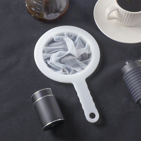 Wiederverwendbarer Getränkefilter, Mehrzweck-Lebensmittelsieb, Beutel für kalten Kaffee, Joghurt, wiederverwendbarer Infuser. (1/5)