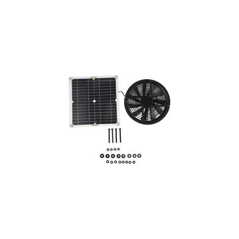 Kit ventilateur panneau solaire, panneau solaire 100W étanche, ventilateur d'extraction rond 10" pour poulailler serre hangar