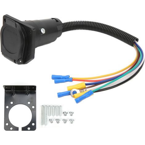 Adaptateur de câblage pour remorque, connecteur à 7 broches avec support pour camping-car. (1/5)