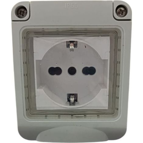 Cassetta Placca Stagno Da Esterno 1 Posto Con Presa Shuko Gia Pronta Uso IP55