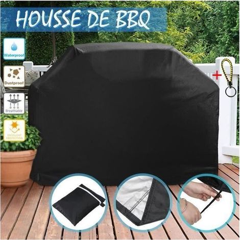 145 x 61 x 117cm Housse de Barbecue Protection Couverture Outdoor Jardin BBQ Cover Etanche Bâche Grill Noir (1/3)