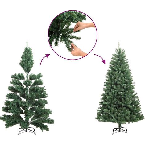 Albero di Natale Albero natalizio Albero festivo Artificiale a Metà con Supporto Oro 240 cm PET (1/5)