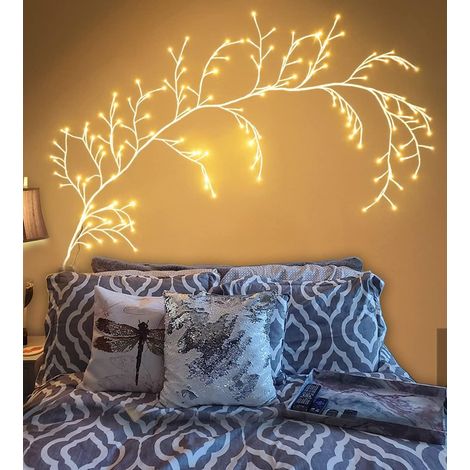 Lampe en forme de vigne avec télécommande, brindille, 144 LED, branche de bouleau blanc (1/5)