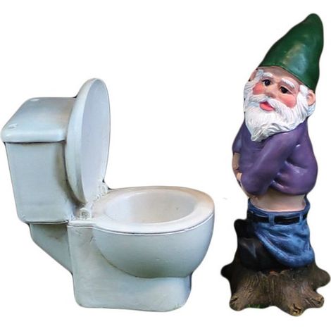 Gnomi di Natale, gnomi da giardino. Simpatico e divertente gnomo che fa la pipì. Decorazione da giardino. Suggestivo e unico. Robusto e dimensionalmente stabile. Natale. (1/5)
