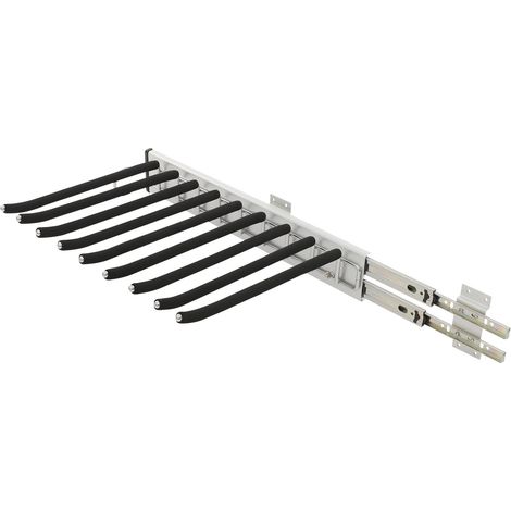 YISSALE - Cintre pantalon coulissant en acier inoxydable – 9 tiges antidérapantes – Rails silencieux – Gain de place pour armoires 46x32 (1/5)