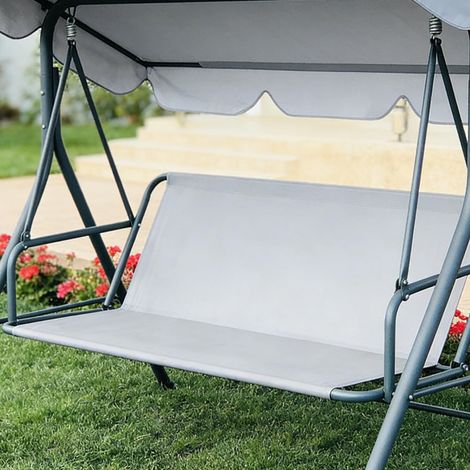 Housse de rechange pour siège de balancelle hollywoodienne - 148 x 50 x 50 cm - Pour balancelle hollywoodienne - Pièces de rechange - Pour balcon et extérieur - Tissu Oxford 600D - Gris (1/5)