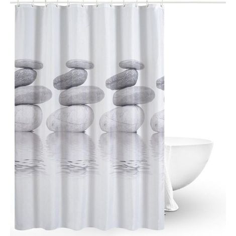 Rideaux de Douche, Rideau de Douche Tissu, Rideau de Douche Anti-moisissure, Rideau de Douche Imperméable, Polyester, Lavable en Machine(180CMx180CM)