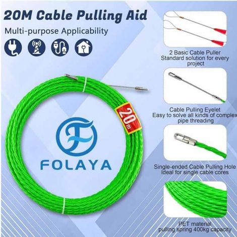 4,5mm 20m Aiguille Electricien, Spirale Tire Fil 20m, CâBle De Traction En Polyester Aide à La RéTraction De Ruban De Poisso (1/4)