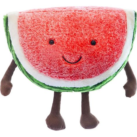 Pastèque en peluche douce, coussin décoratif moelleux design, jouet en peluche pour enfant, cadeau d'anniversaire décoration maison. (1/5)