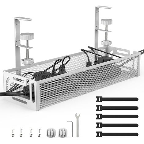 Plateau gestion câbles sous bureau rack filaire organisateur rangement câblerie qualité pro usage polyvalent (1/5)