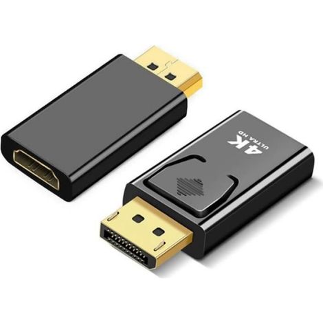 Adaptateur DisplayPort vers HDMI - 4K 60 Hz - Compatible Audio et Vidéo - Plug-and-Play - Noir - 1 Pièce (1/4)