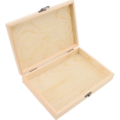 Rechteckiger Zigarrenhumidor aus Kiefernholz, rustikal, großes Fassungsvermögen, DIY-Zigarrenaufbewahrungsbox mit Deckel für Tee, Kalligrafie, Zigarren (1/5)